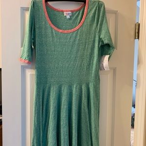 BNWT Lularoe Large Nicole mint green/pink dress